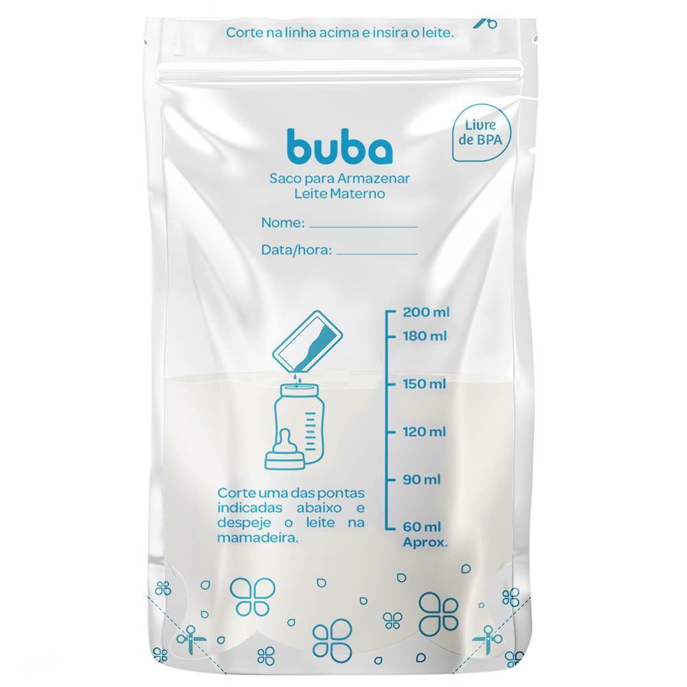 Saco para Armazenar Leite Materno 200 ml 25 unidades
