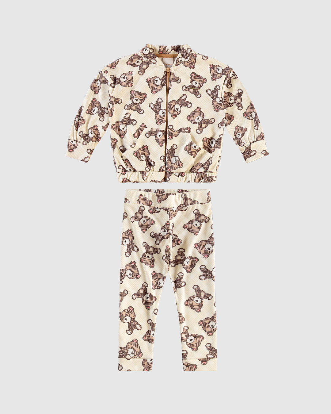 Conjunto Infantil Estampa Xadrez Em Malha Texturizada Azul