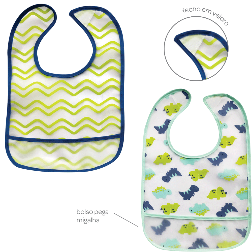 Kit 2 babadores com Bolso