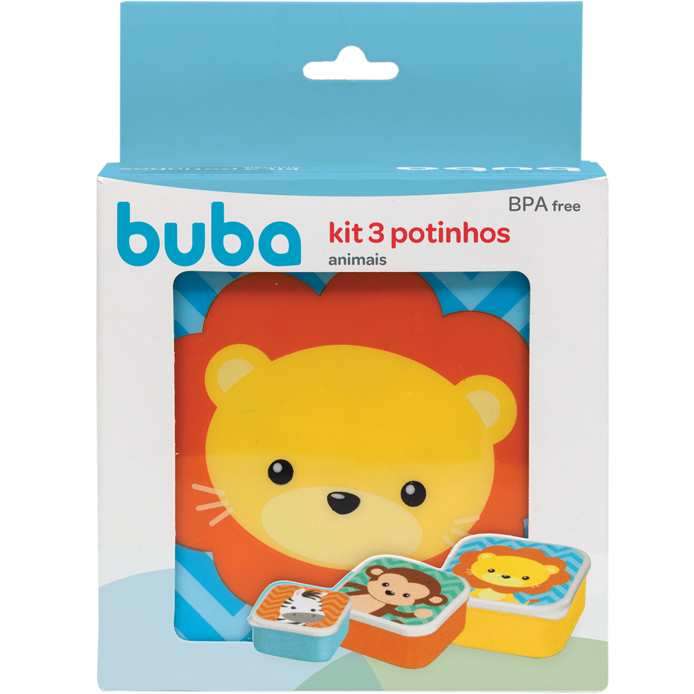 Kit 3 Potinhos Animal Fun