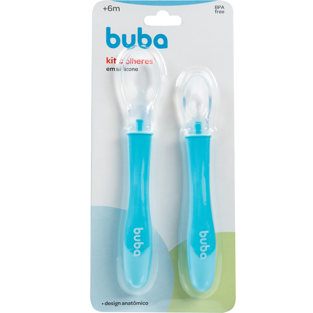 Kit Colheres em Silicone - Azul