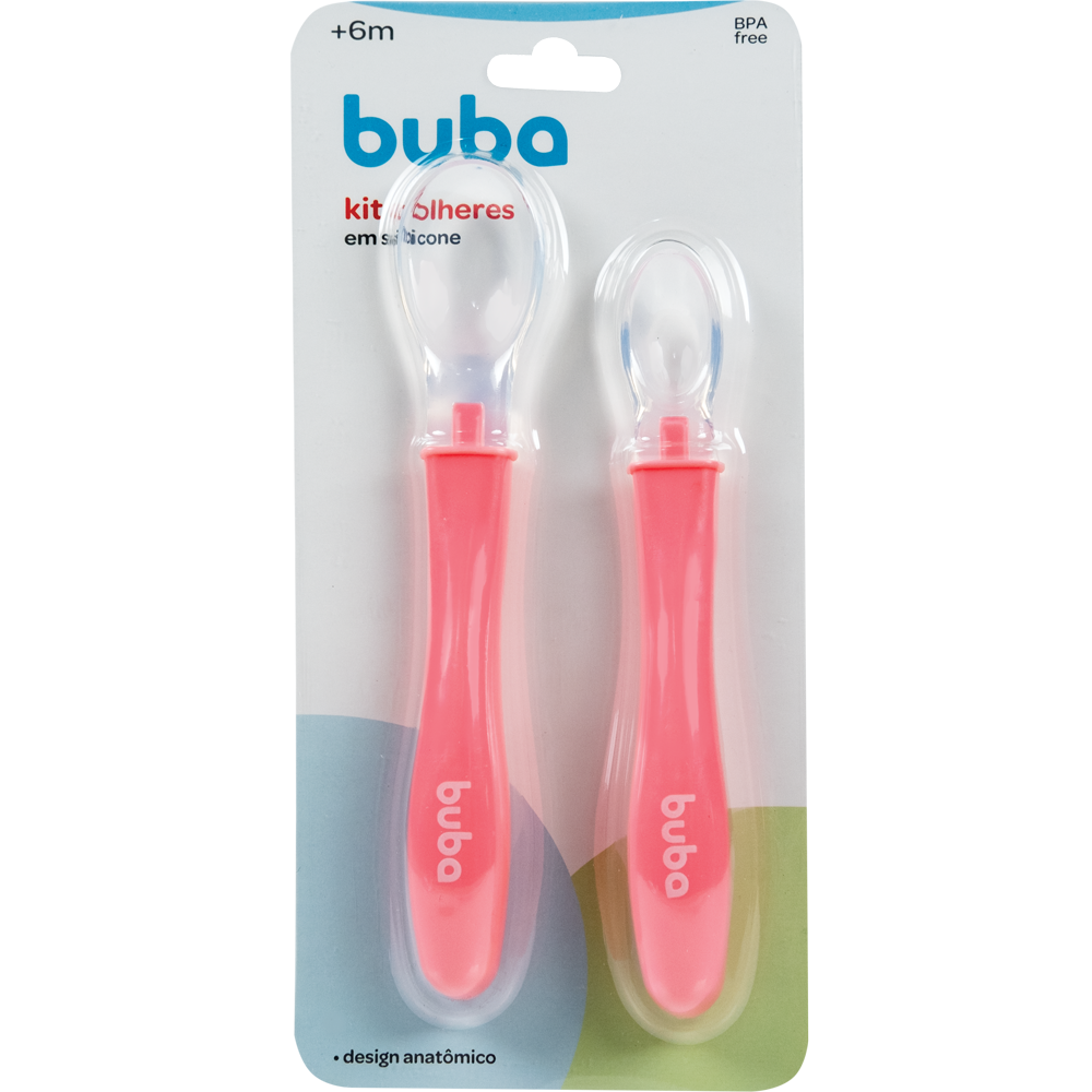 Kit Colheres em Silicone - Rosa