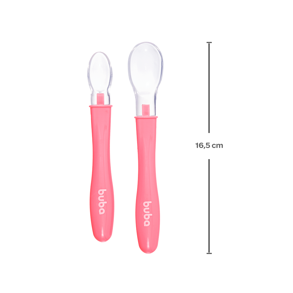 Kit Colheres em Silicone - Rosa