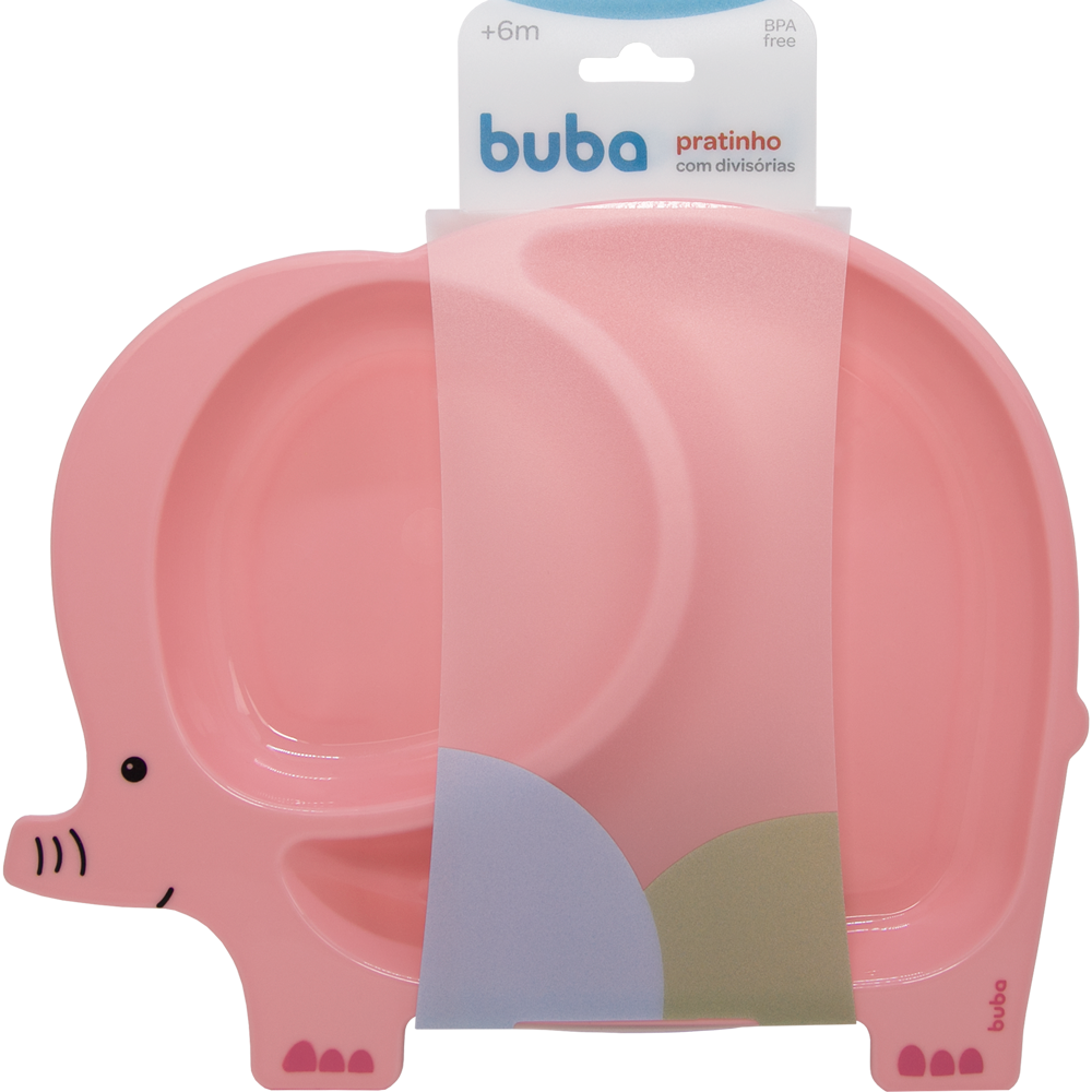 Pratinho com Divisórias Elefante - Rosa