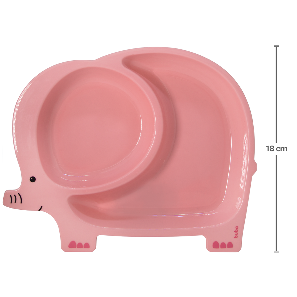 Pratinho com Divisórias Elefante - Rosa