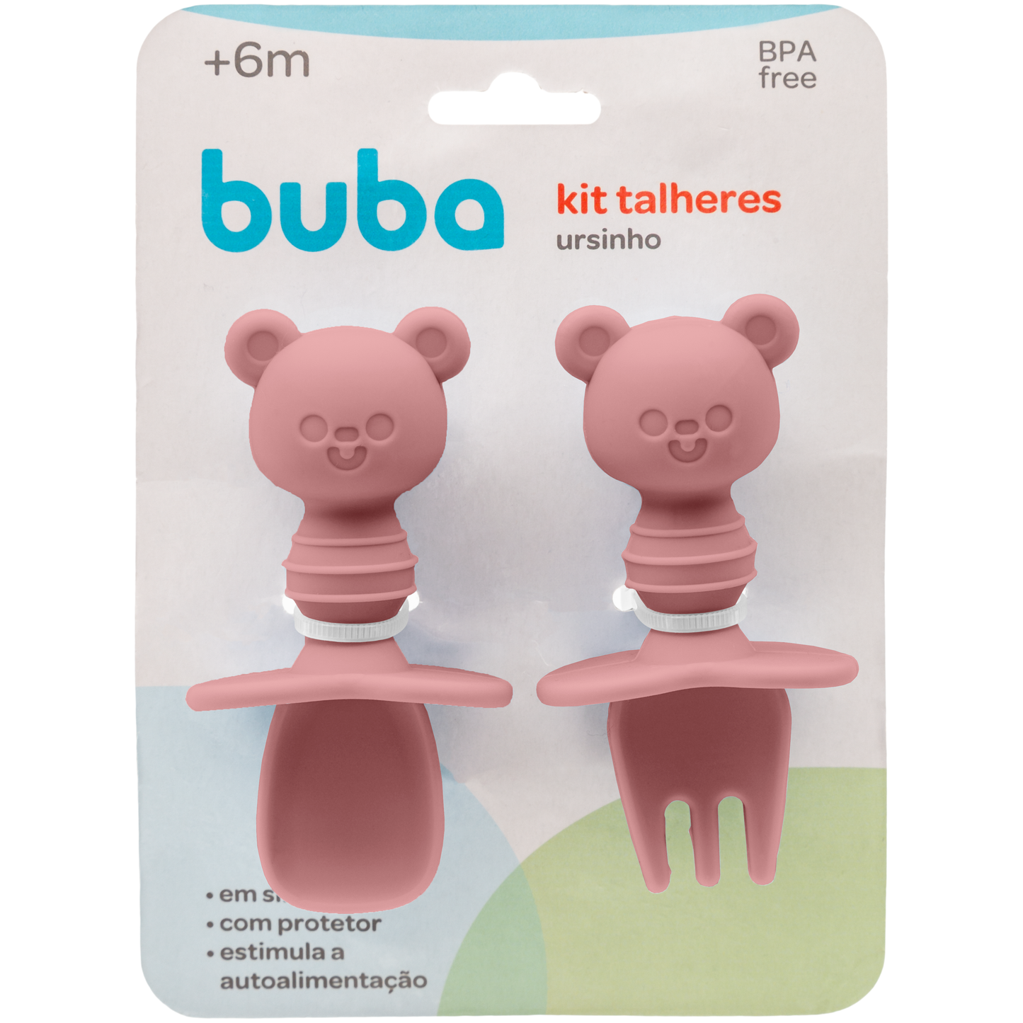 Kit Talheres Ursinho Rosa