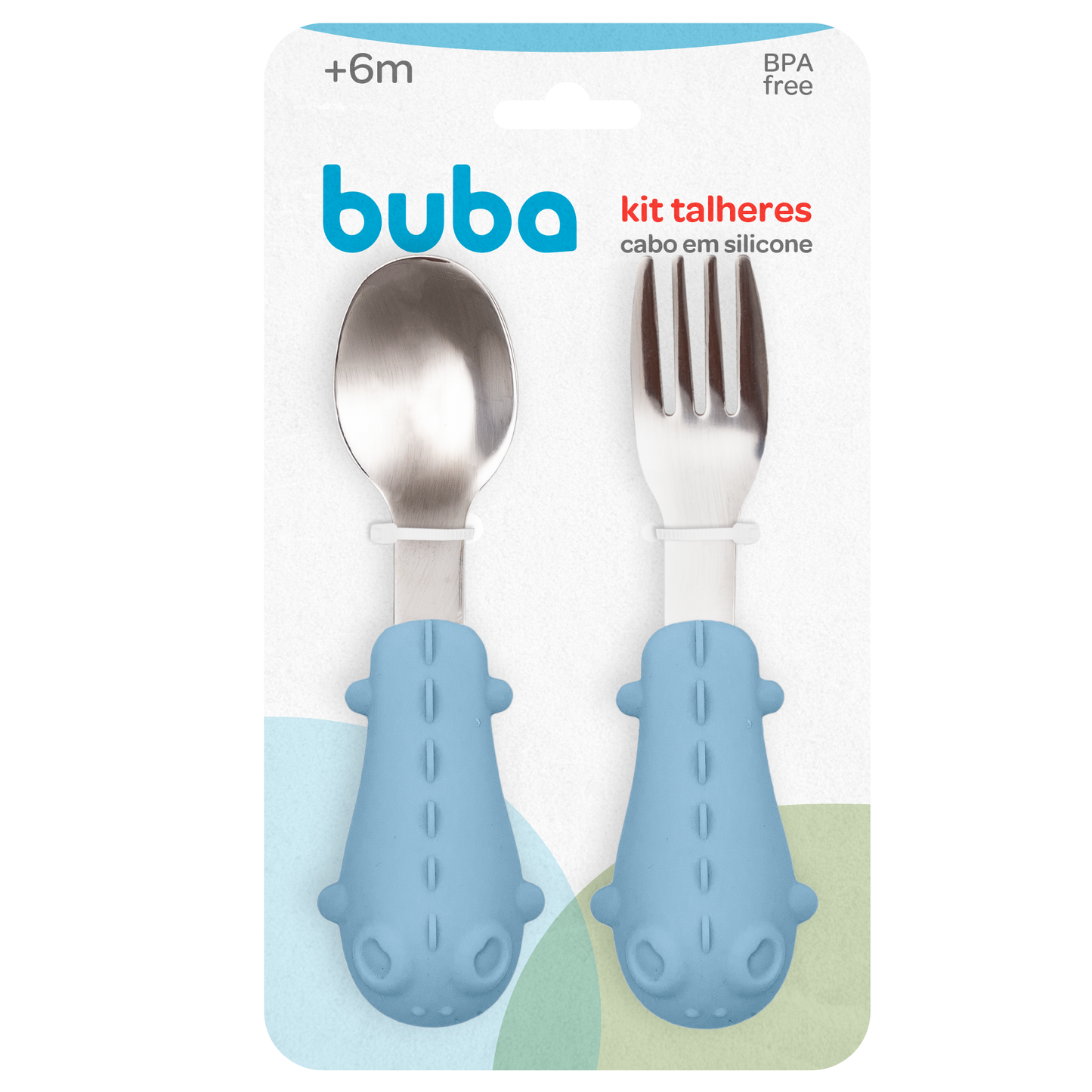Kit Talher Cabo em Silicone Jacaré - Azul