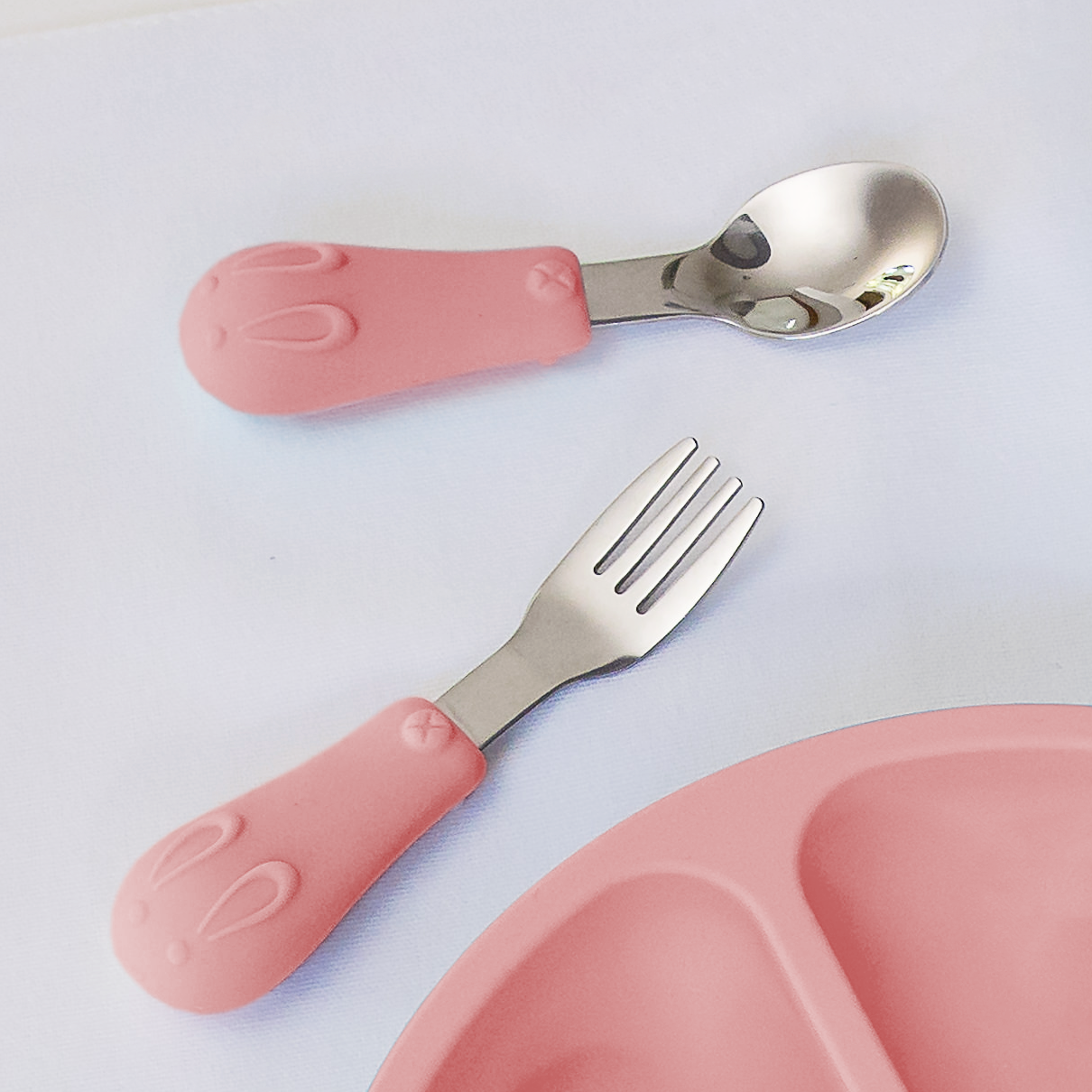 Kit Talher Cabo em Silicone Coelho - Rosa