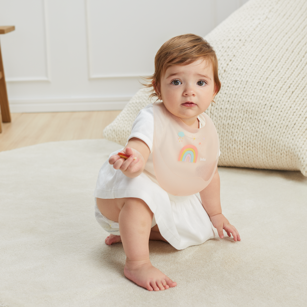 Babador em Silicone com Estojo - Rosa