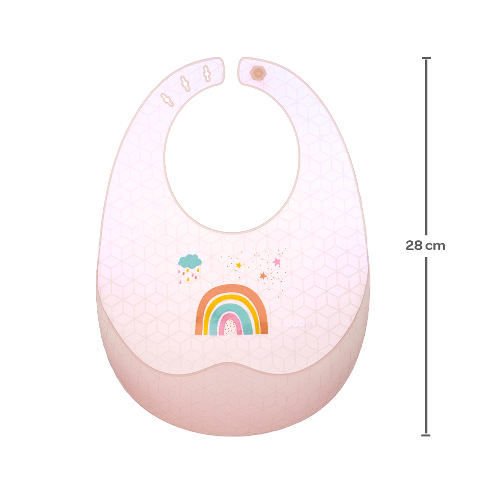 Babador em Silicone com Estojo - Rosa