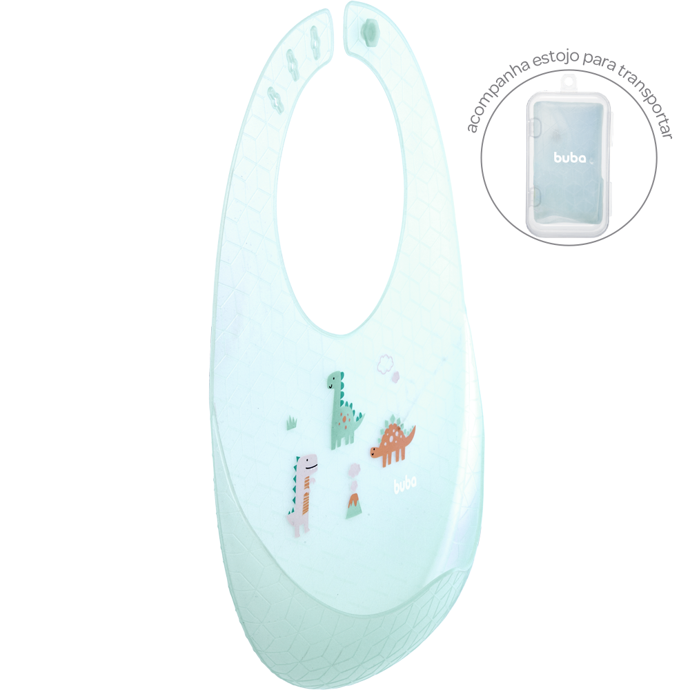 Babador em Silicone com Estojo - Azul
