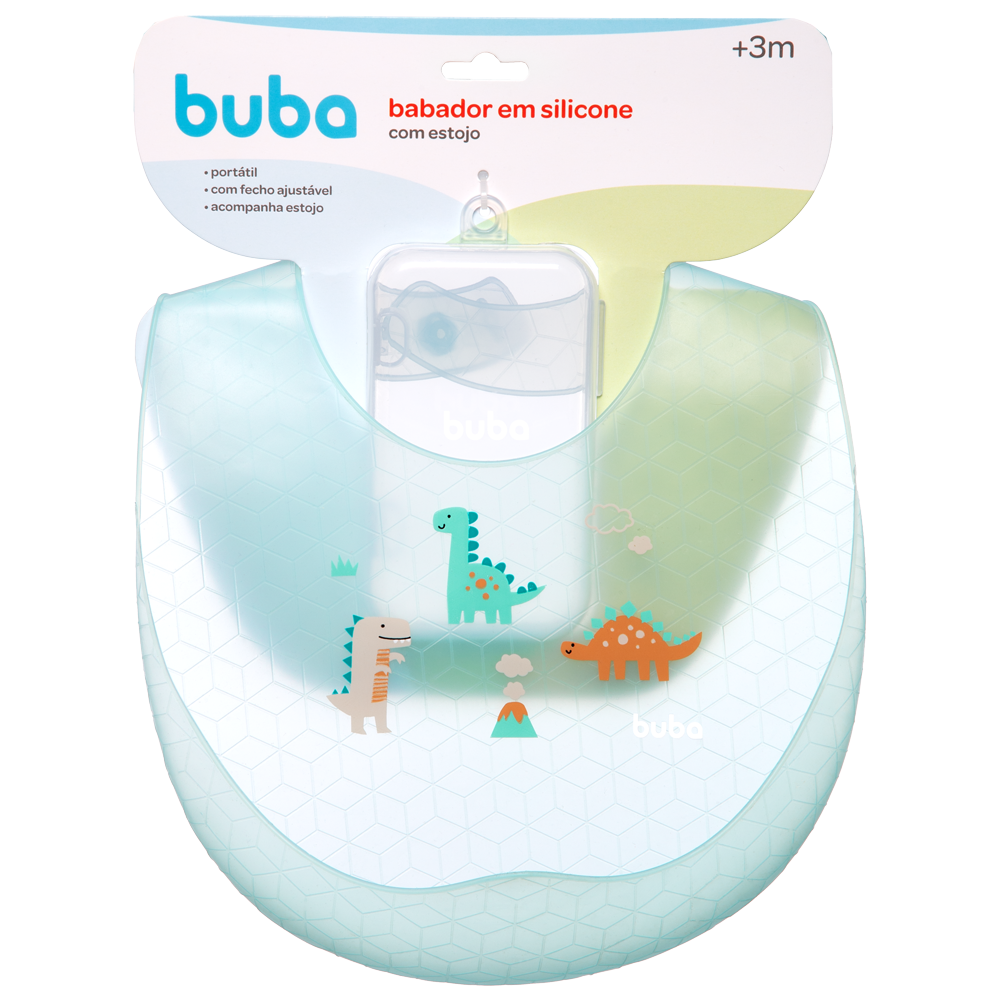 Babador em Silicone com Estojo - Azul