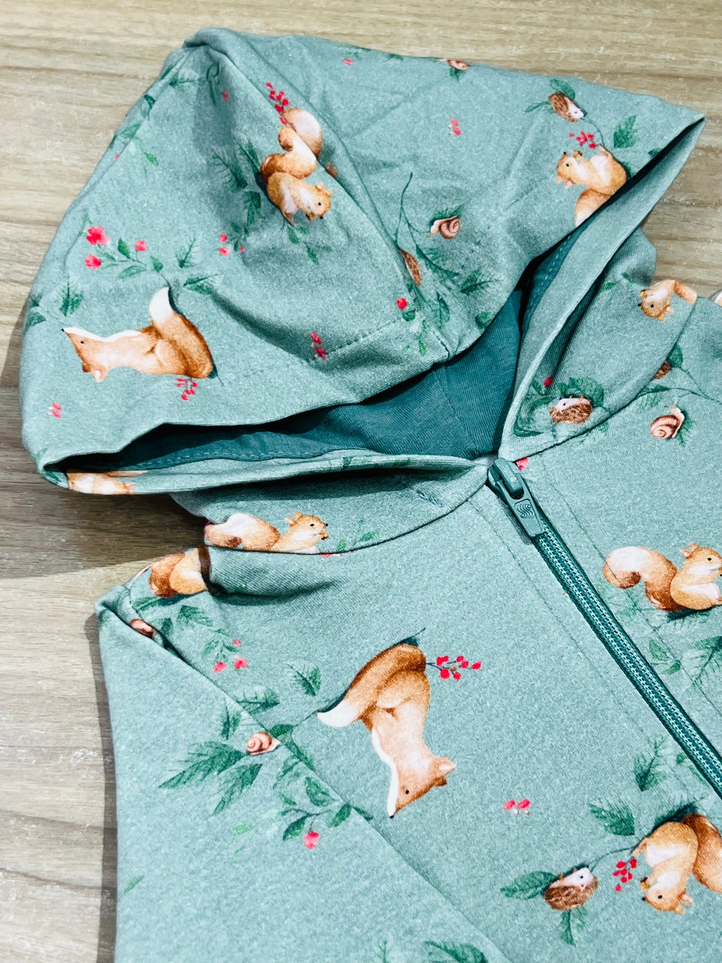 Conjunto Infantil Jaqueta Com Capuz Verde