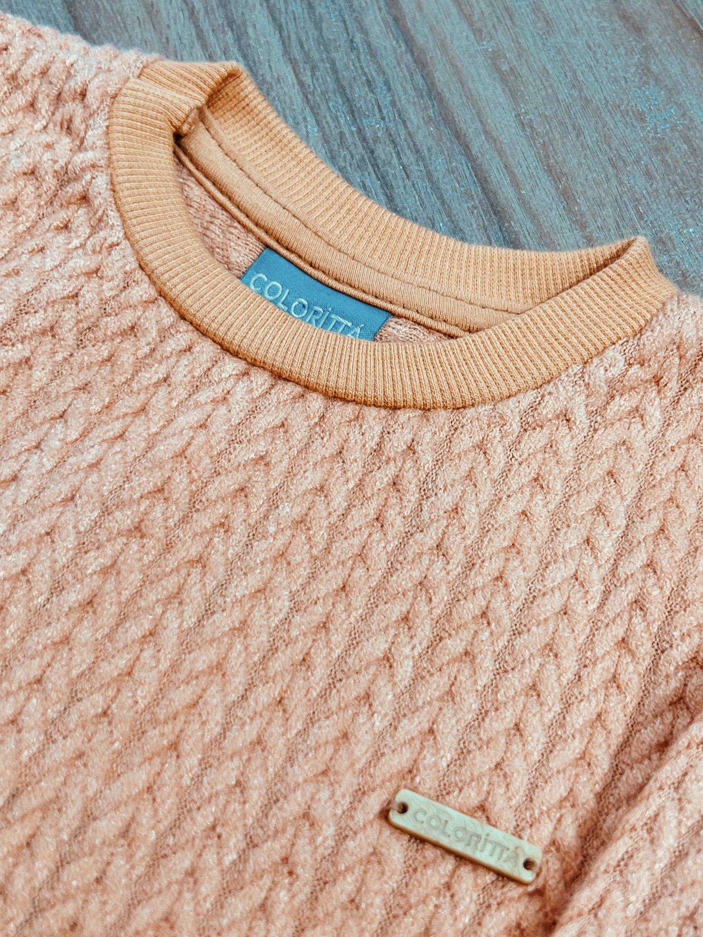 Conjunto Infantil Blusão e Calça Tricô Laranja