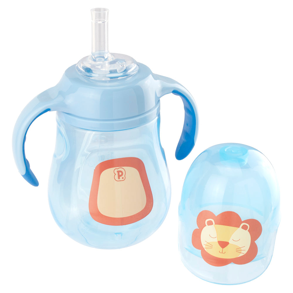 Copo de Treinamento Bichinho Leão 280 ml - Azul
