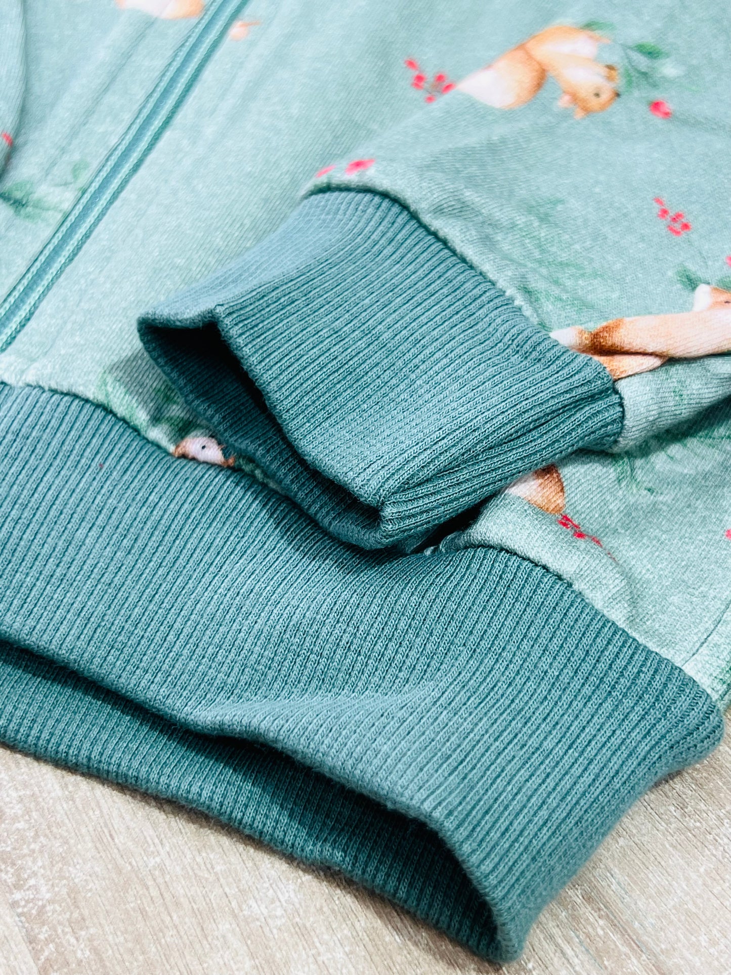 Conjunto Infantil Jaqueta Com Capuz Verde