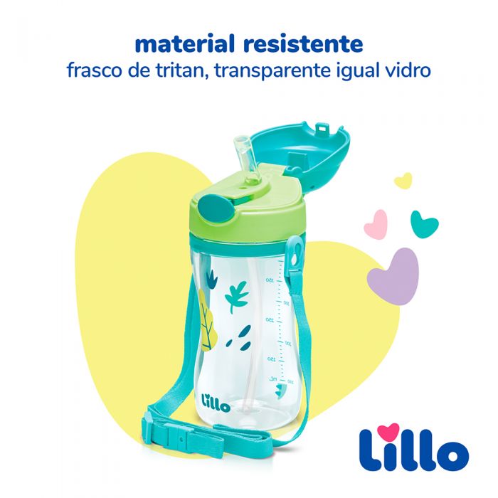 Copo de Tritan Unicórnio com Canudo 400 ml - Rosa
