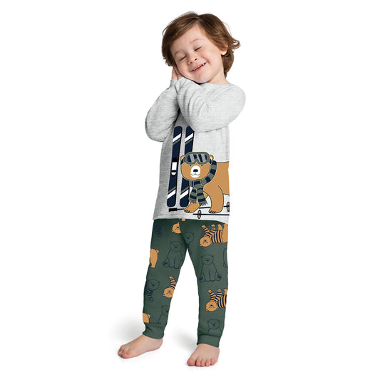 Pijama Infantil Fadas Urso Brilha no Escuro Cinza
