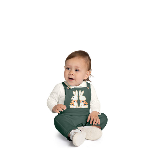 Conjunto Baby Macacão + Body Coelhinho