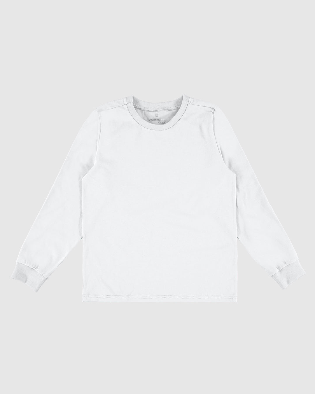 Camiseta Infantil Unissex Manga Longa Branca