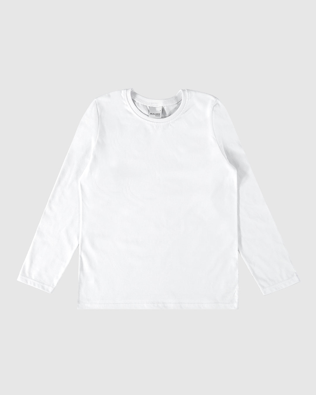 Camiseta Infantil Menino Manga Longa em Algodão Branca