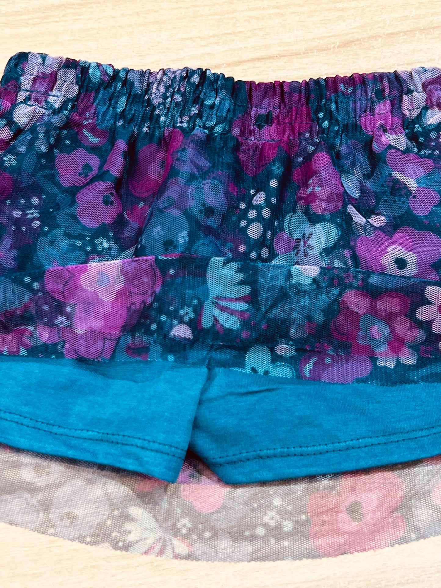 Conjunto Infantil Moletom e Saia Tule Floral Roxo