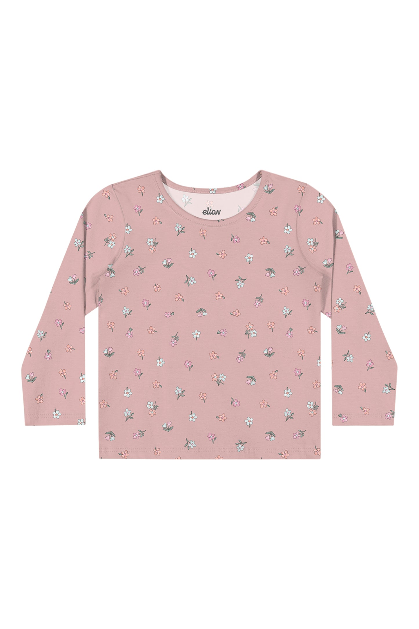 Blusa Infantil Menina Manga Longa Estampa Flores