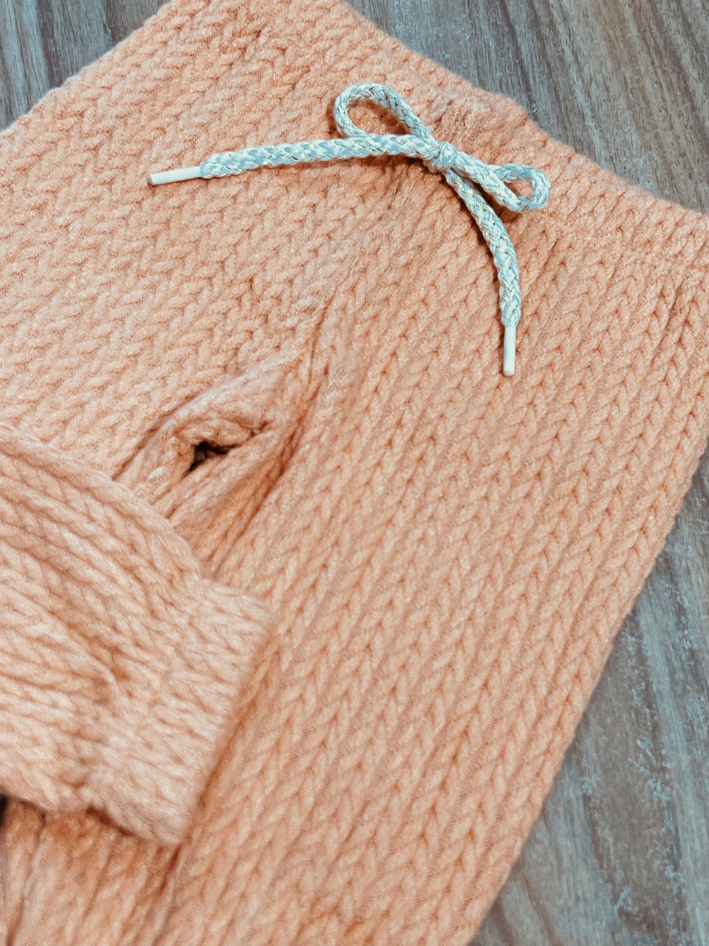 Conjunto Infantil Blusão e Calça Tricô Laranja