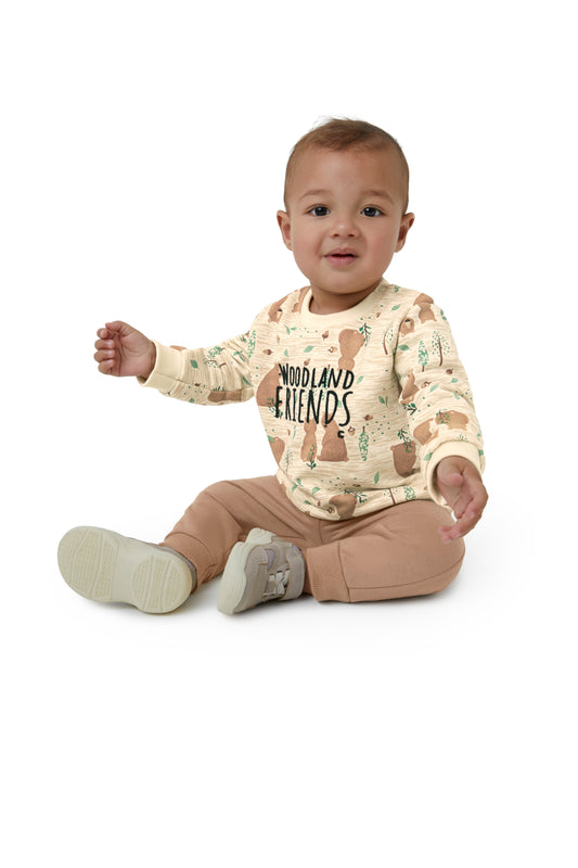 Conjunto Menino Blusão Estampa Flock Em Moletom Flanelado
