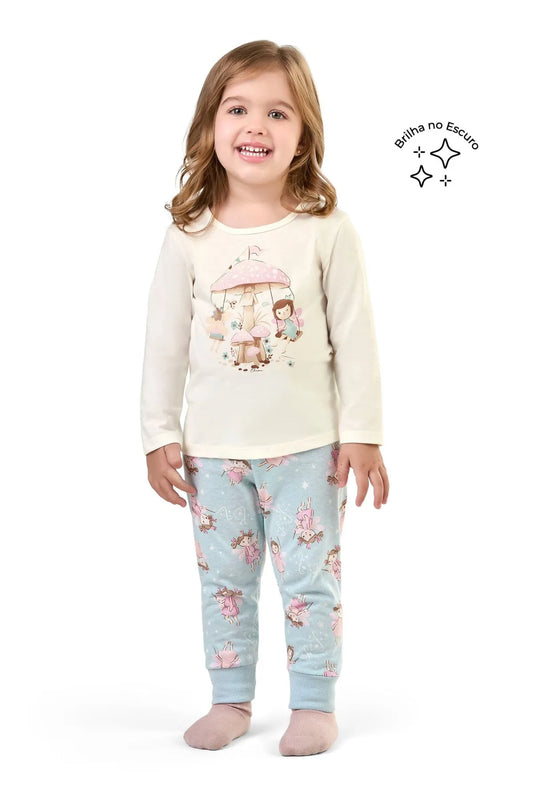 Pijama Infantil Fadas Brilha no Escuro