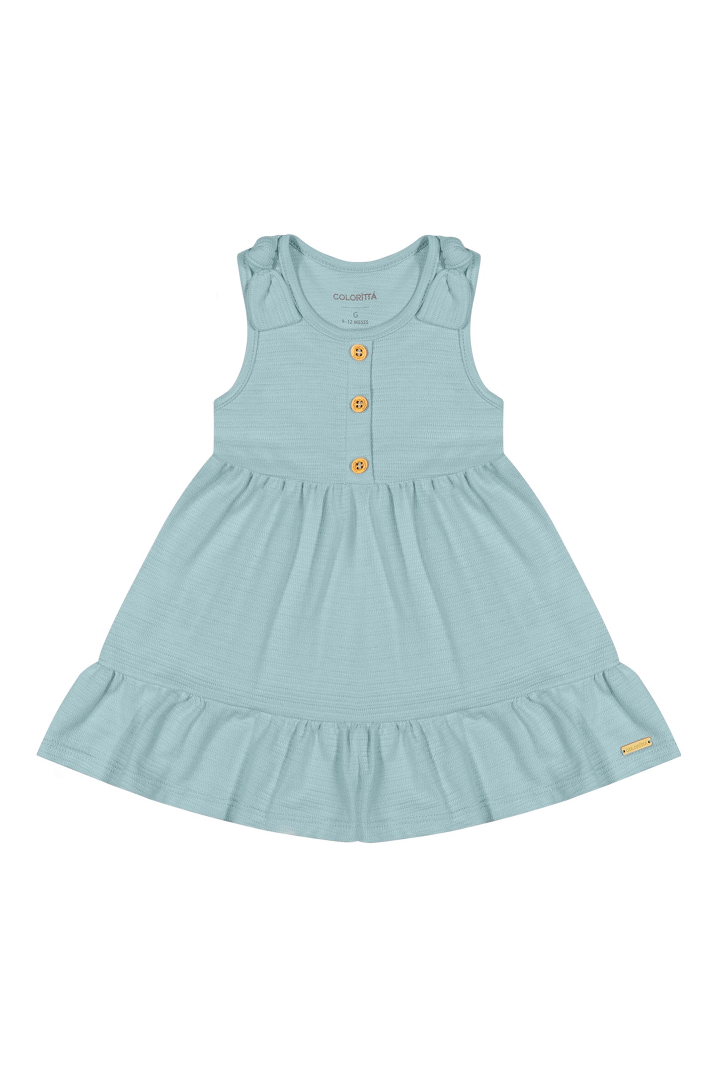 Vestido Infantil Liso Azul Celeste