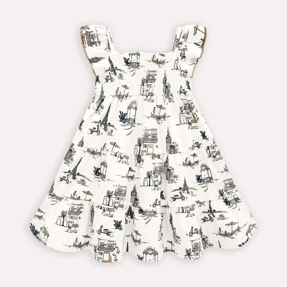Vestido Infantil Estampa Cidade Turística