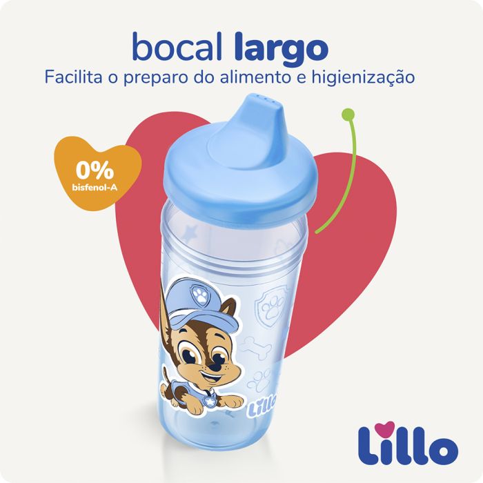 Copo Antivazamento Max Patrulha Canina 320 ml - Azul