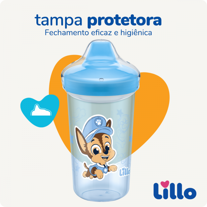 Copo Antivazamento Max Patrulha Canina 320 ml - Azul