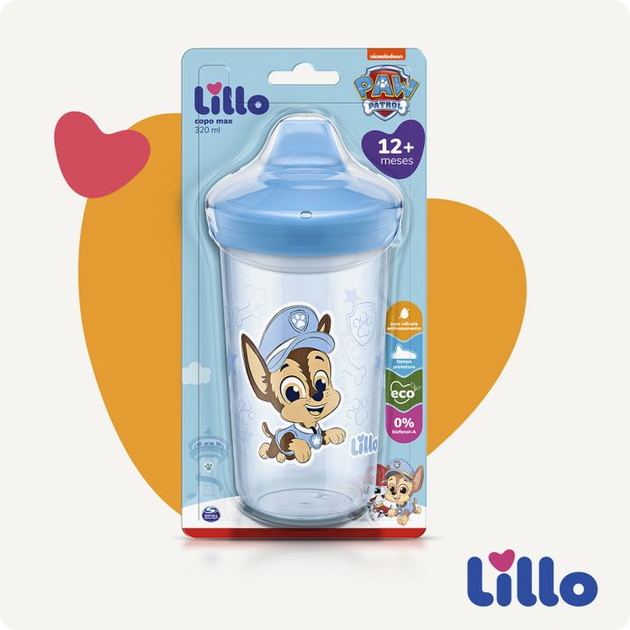 Copo Antivazamento Max Patrulha Canina 320 ml - Azul