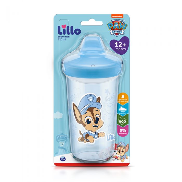 Copo Antivazamento Max Patrulha Canina 320 ml - Azul