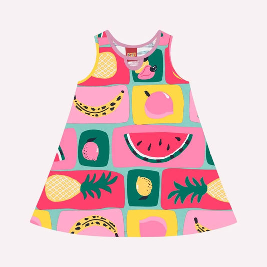 Vestido Estampa Frutas - Rosa