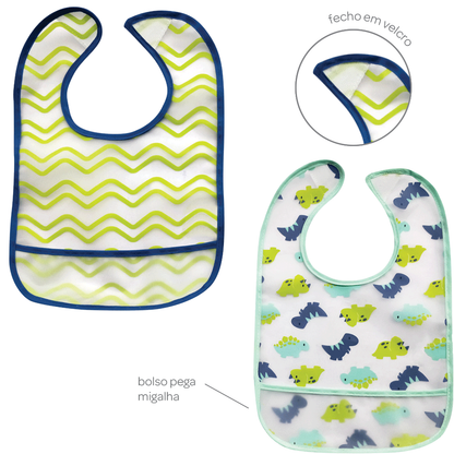 Kit 2 babadores com Bolso