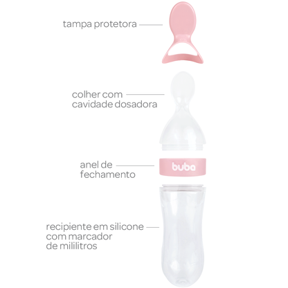 Colher Dosadora em Silicone 90 ml - Rosa