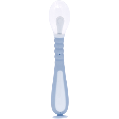 Colher Flexível em Silicone com Ventosa - Azul