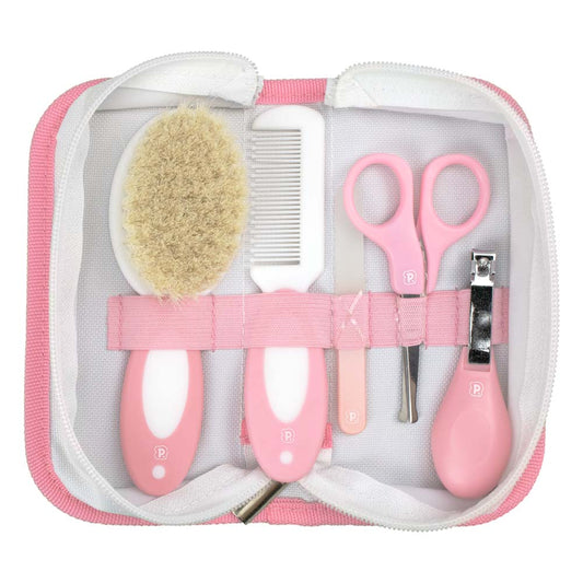 Kit Higiene para Bebê 5 peças + Necessaire - Rosa