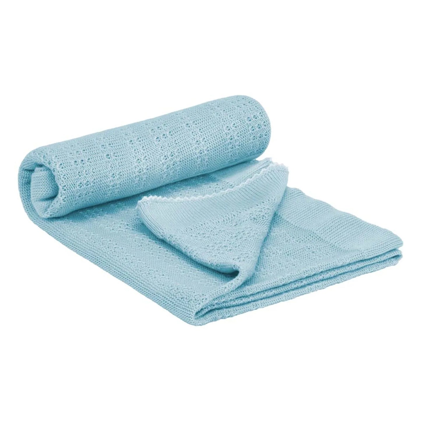 Kit Saída Maternidade Manta, Macacão e Casaco Jacquard - Azul Listrado