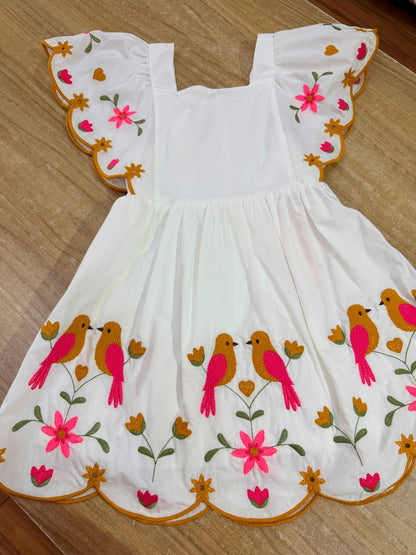 Vestido Pássaros - Branco