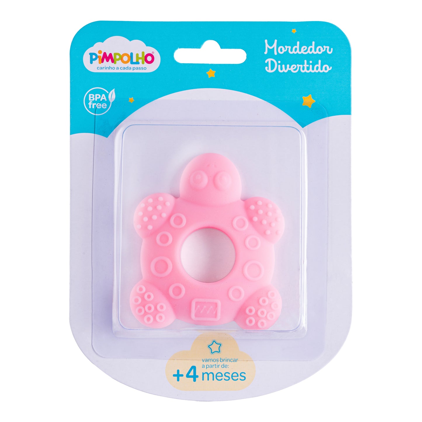 Mordedor Divertido Tartaruga Silicone - Rosa