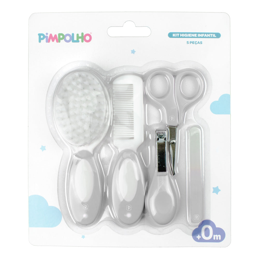 Kit Higiene Infantil 5 peças - Cinza