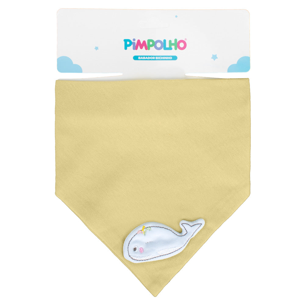 Babador Bandana Baleia - Amarelo