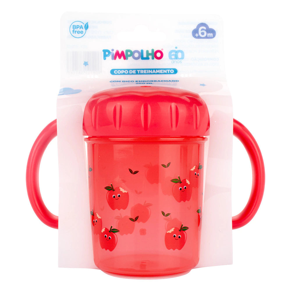 Copo de Treinamento com Bico Emborrachado 250 ml - Vermelho