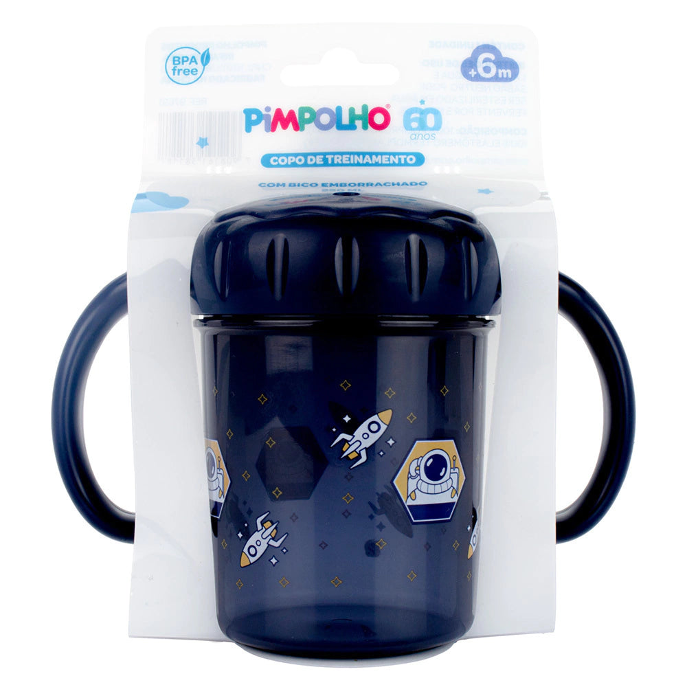 Copo de Treinamento com Bico Emborrachado 250 ml - Azul