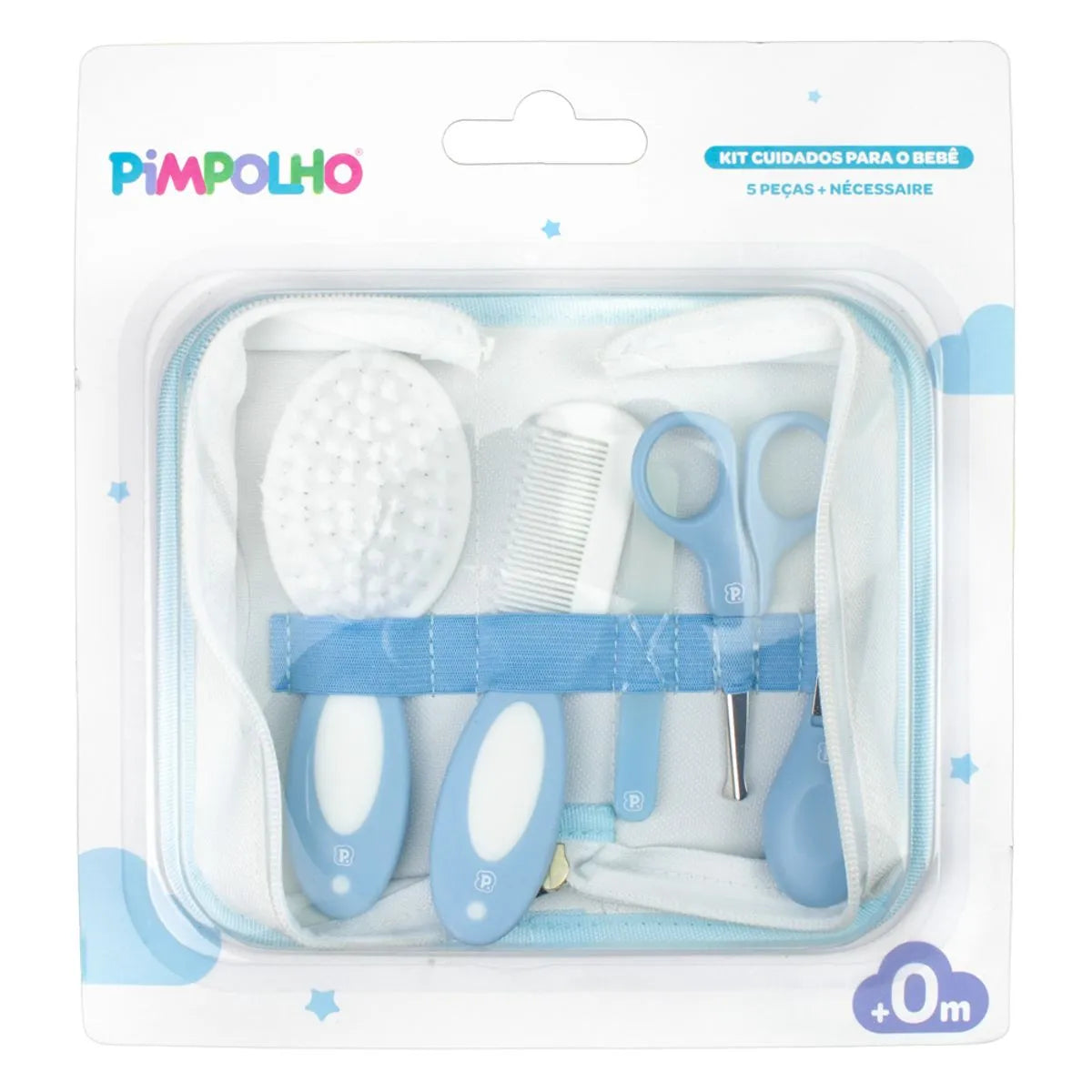 Kit Higiene para Bebê 5 peças + Necessaire - Azul