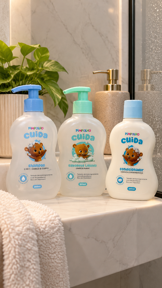 Kit Banho Pimpolho - Shampoo + Condicionador + Sabonete